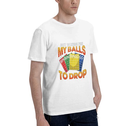 Men's Just Waiting For my Balls To Drop 100% Cotton T-Shirt-pod4team