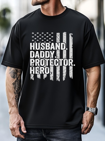 Unisex Husband Daddy Protector Hero Gift Fathers Day S Meaningful Gift T-Shirt