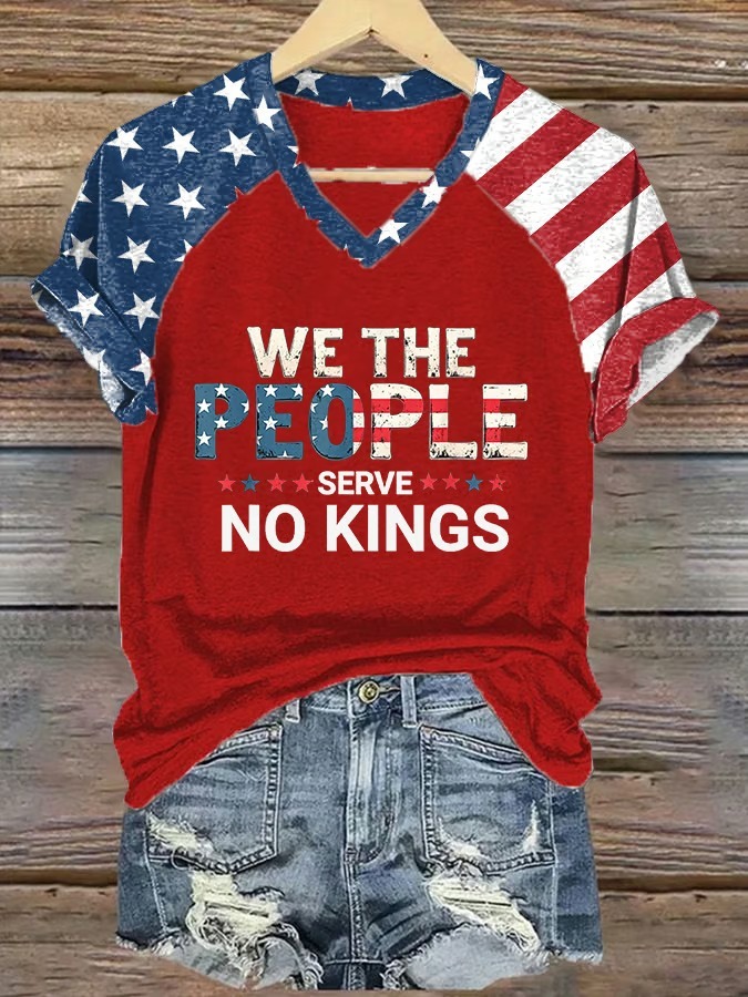 Women's We The People American Flag Print Graphic Tee | Pod4team