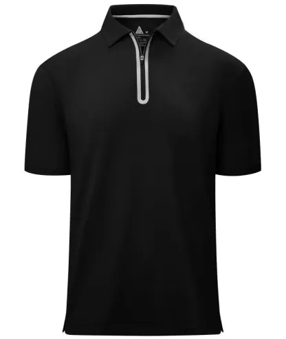 Men's 1/4 Zipper Solid Color Golf Polo Shirt