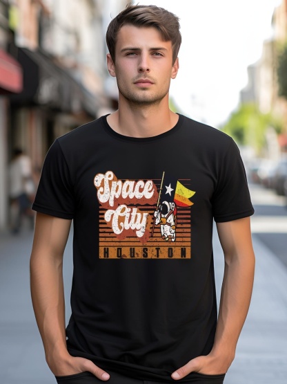 Unisex Houston Baseball A Space City Baseball And Vintage Astronaut shirt  Graphic Tee