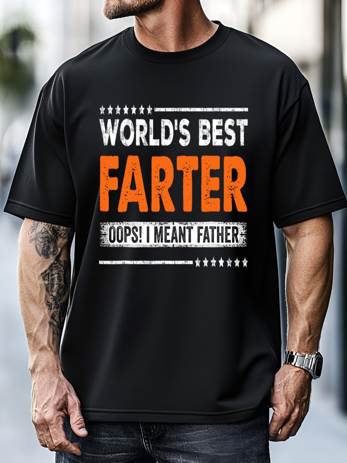 Unisex Worlds Best Farter I Mean Father Vintage Funny Fathers Day T-Shirt