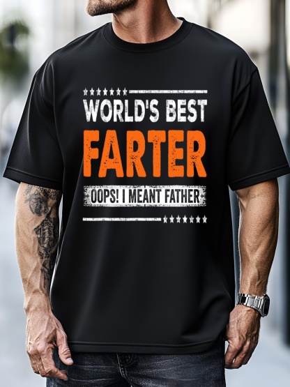 Unisex Worlds Best Farter I Mean Father Vintage Funny Fathers Day T-Shirt