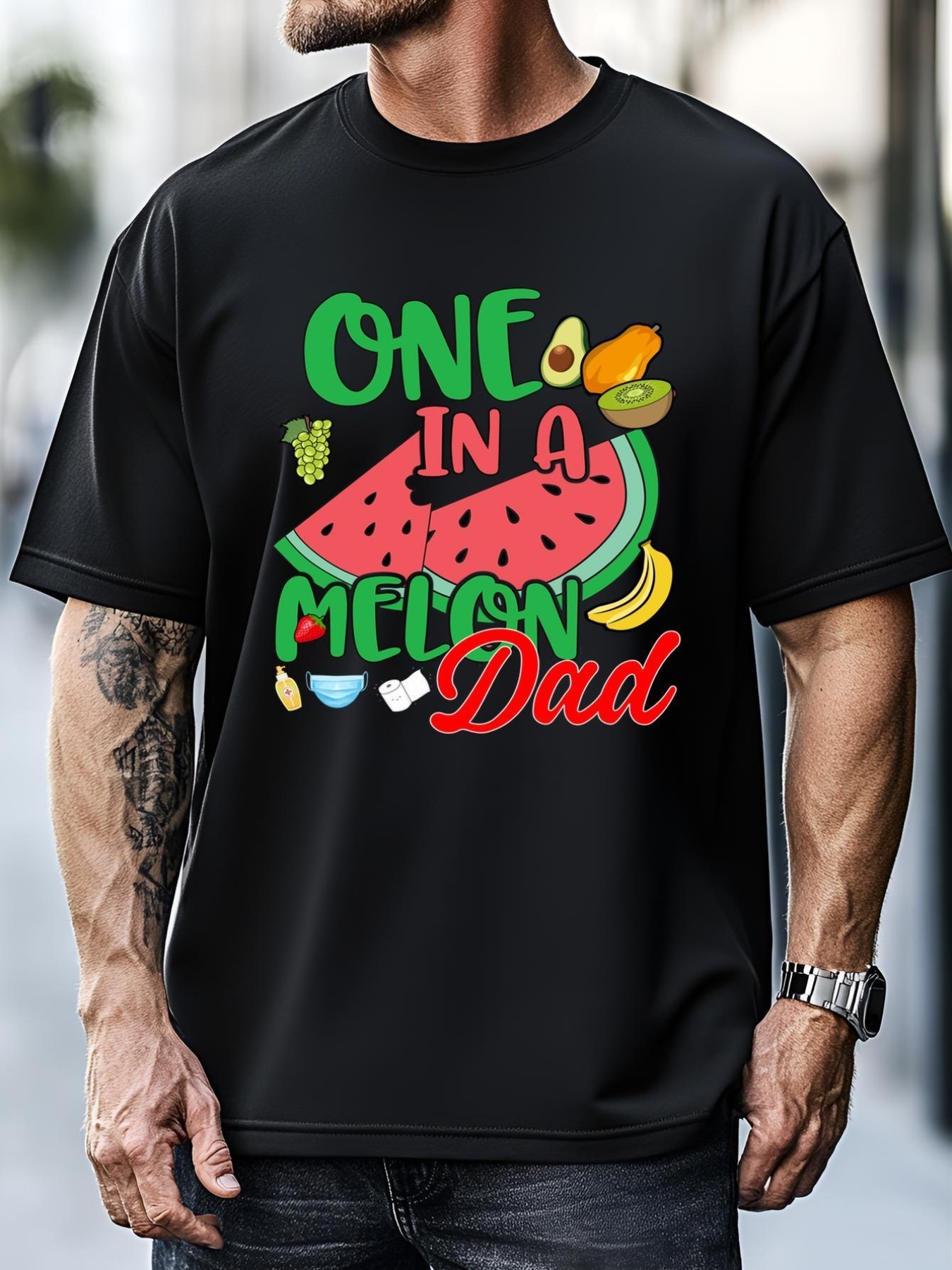 Unisex Funny Great Gift For Dad Fathers Day Fruits Graphic Plus Size Gift T-Shirt