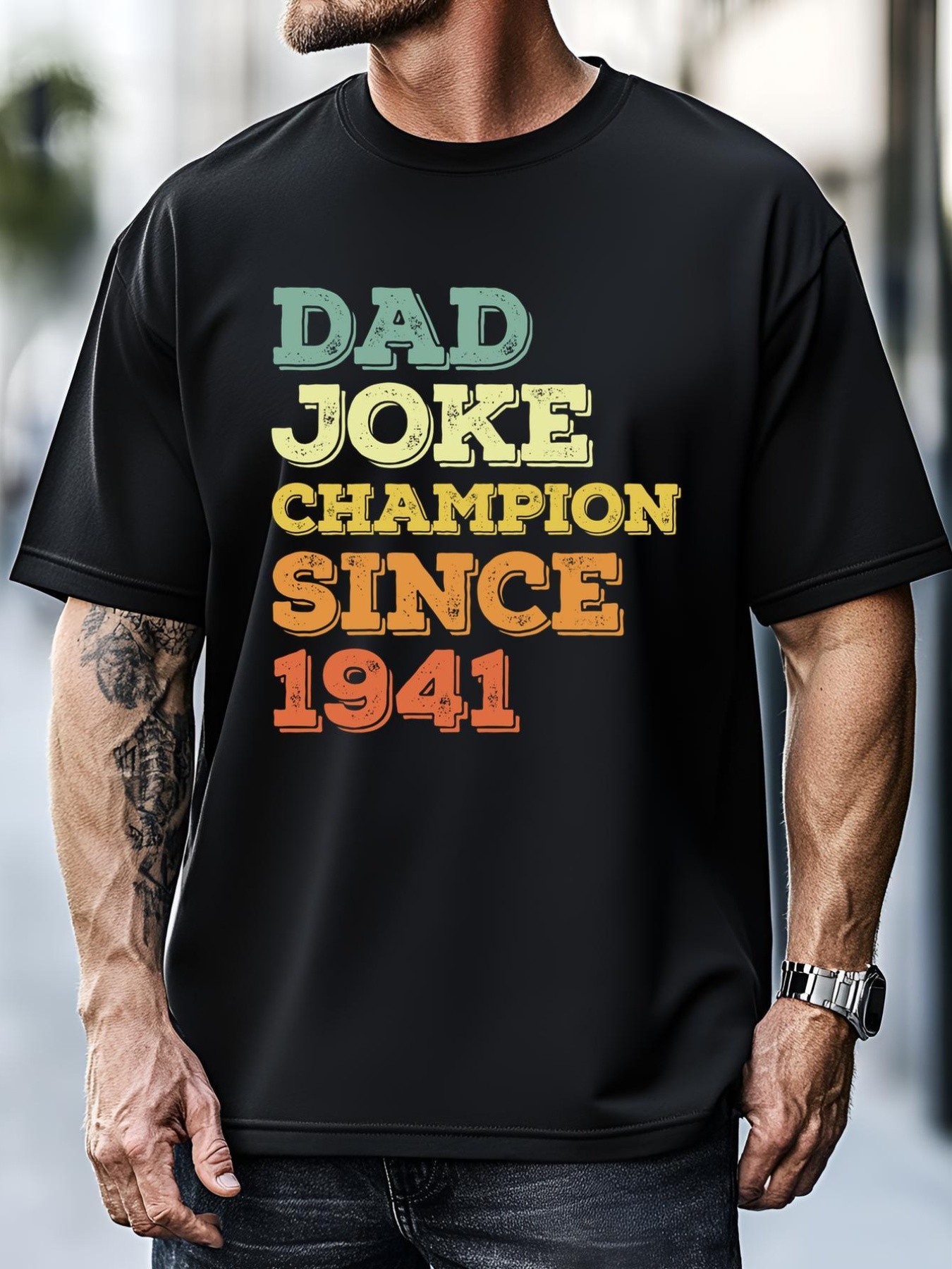 Unisex Dad Joke Champion Since 1941 Gift Birthday Fathers Day Meaningful Gift T-Shirt