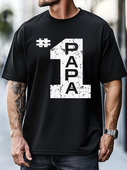 Unisex Papa Number One 1 Grandpa Fathers Day From Grandson Funny Pa T-Shirt