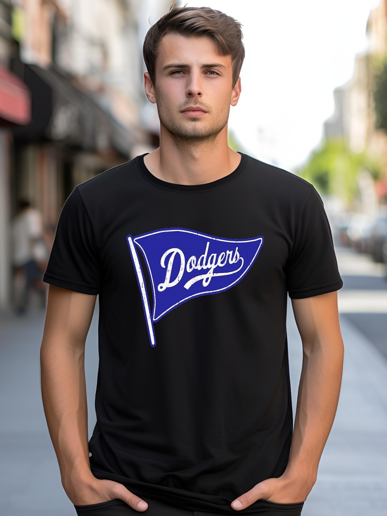 Unisex Dodger Baseball Flag shirt  Graphic Tee