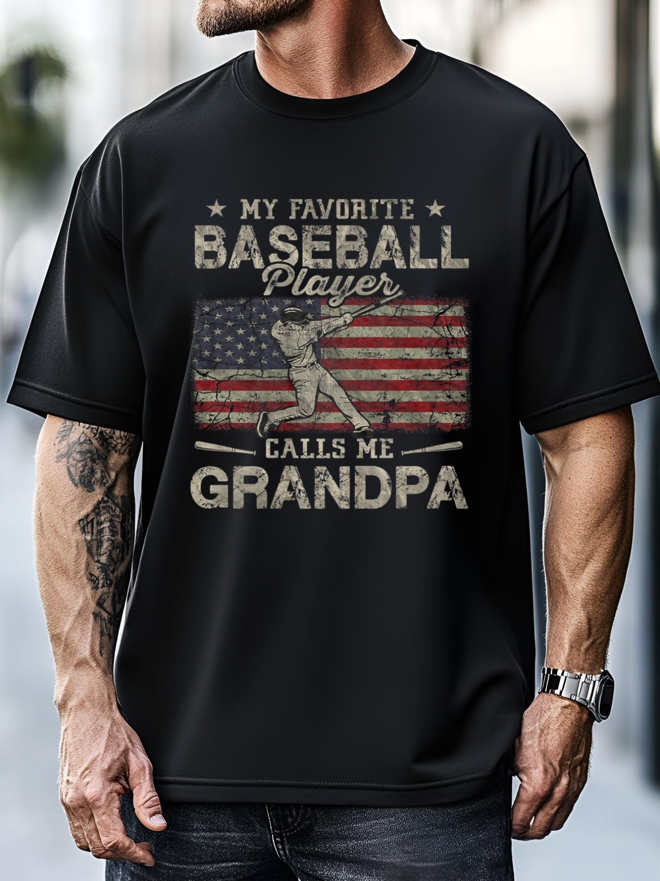 Unisex My Favorite Baseball Player Calls Me Grandpa FatherS Day T-Shirt