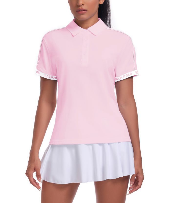 Women's Slim Fit Solid Color Golf Tennis Polo Shirt