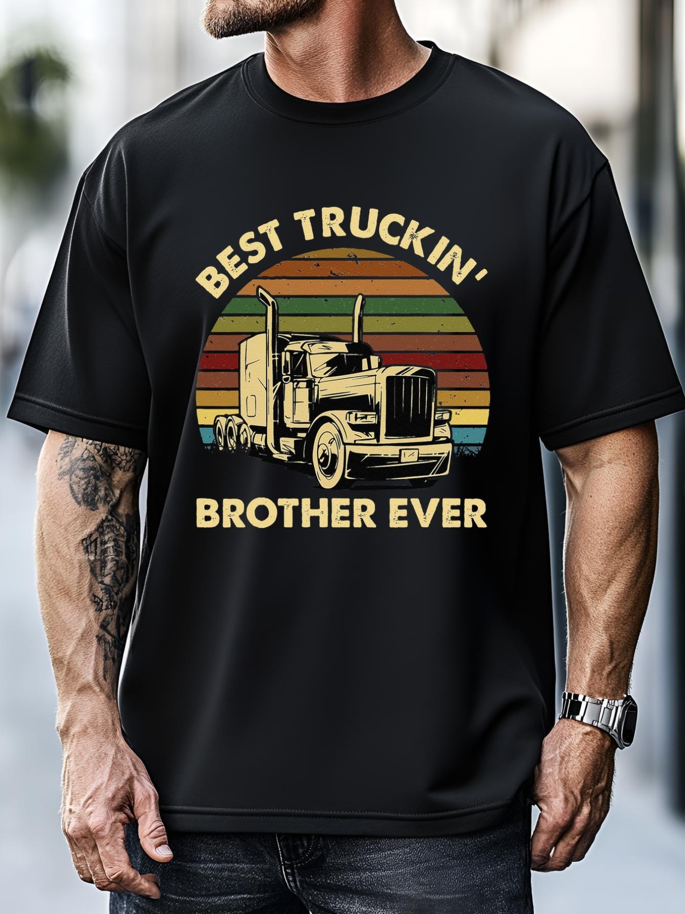 Unisex Vintage Best Truckin' Brother Ever Retro Father's Day Gift T-Shirt
