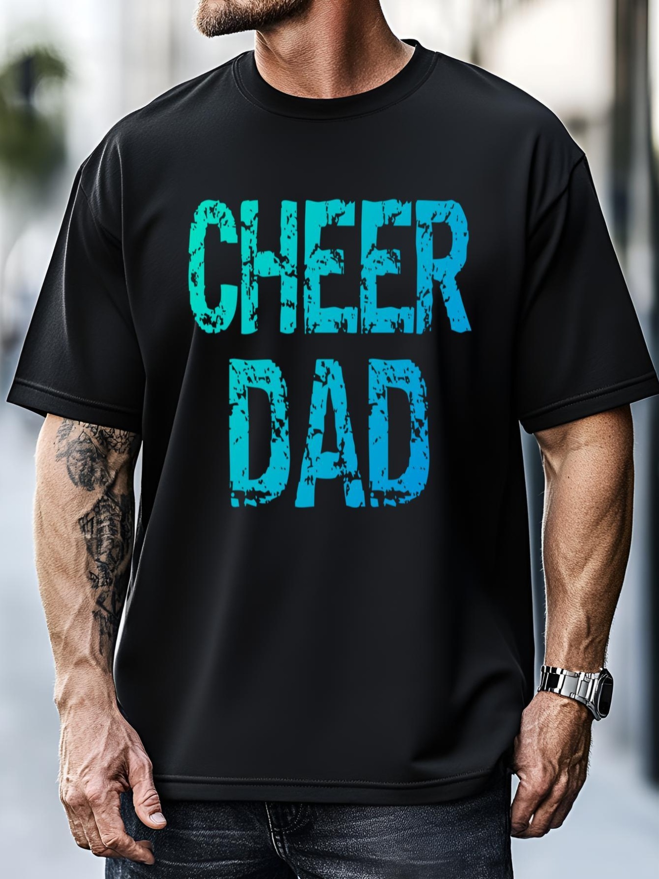 Unisex Cheerleading Gift Cheerleader Father Idea Cheer Dad Meaningful Gift T-Shirt