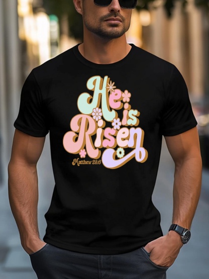 Unisex Easter Shirt Retro Groovy He Is Risen Jesus  Easter T-Shirt