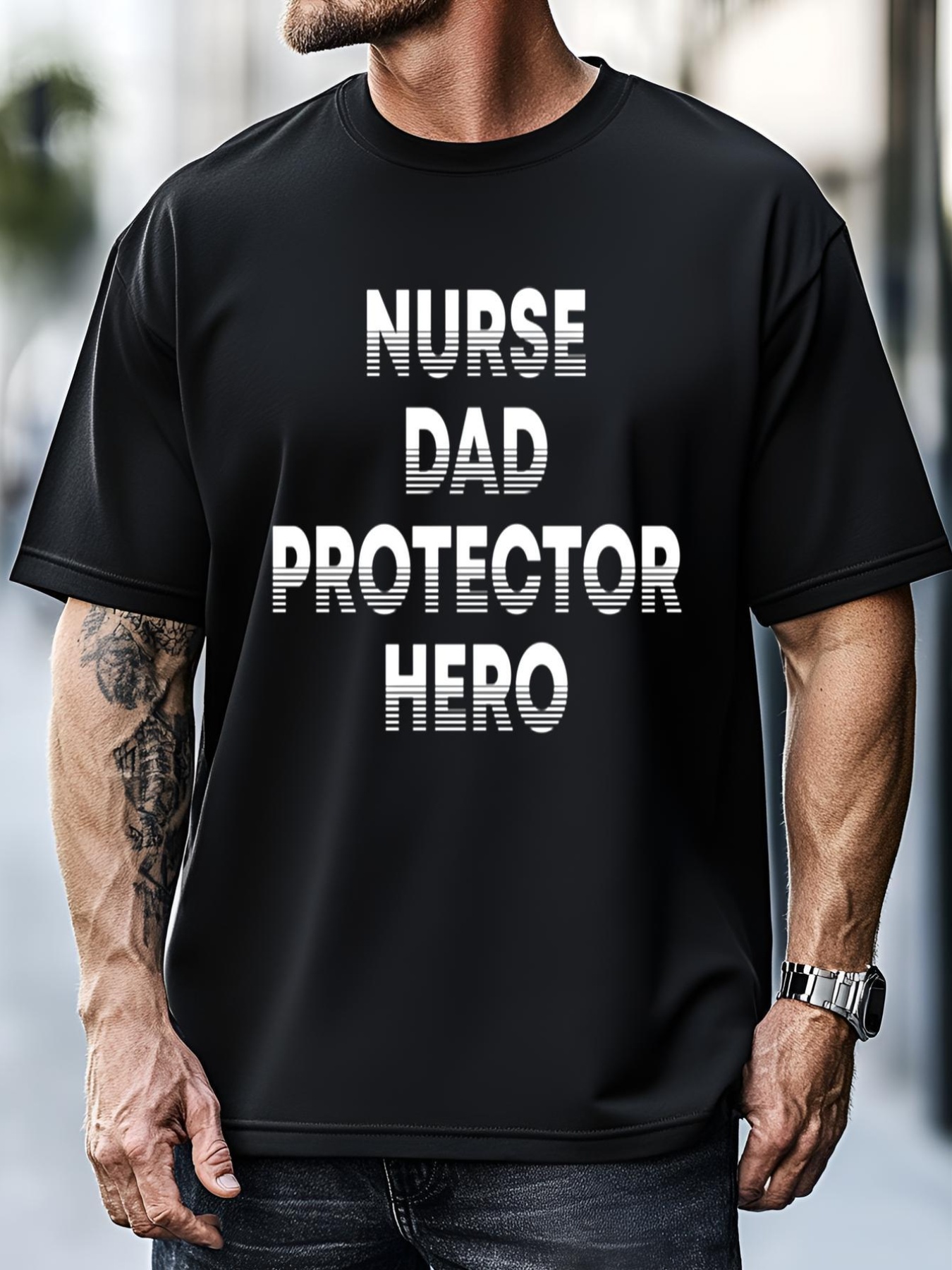 Unisex Nurse Dad Protector Hero Daddy Nursing Father Rn Profession Gift T-Shirt