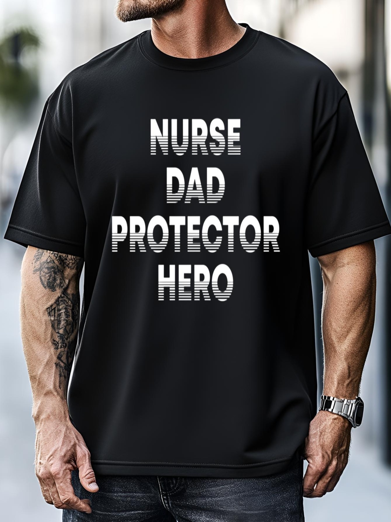 Unisex Nurse Dad Protector Hero Daddy Nursing Father Rn Profession Gift T-Shirt