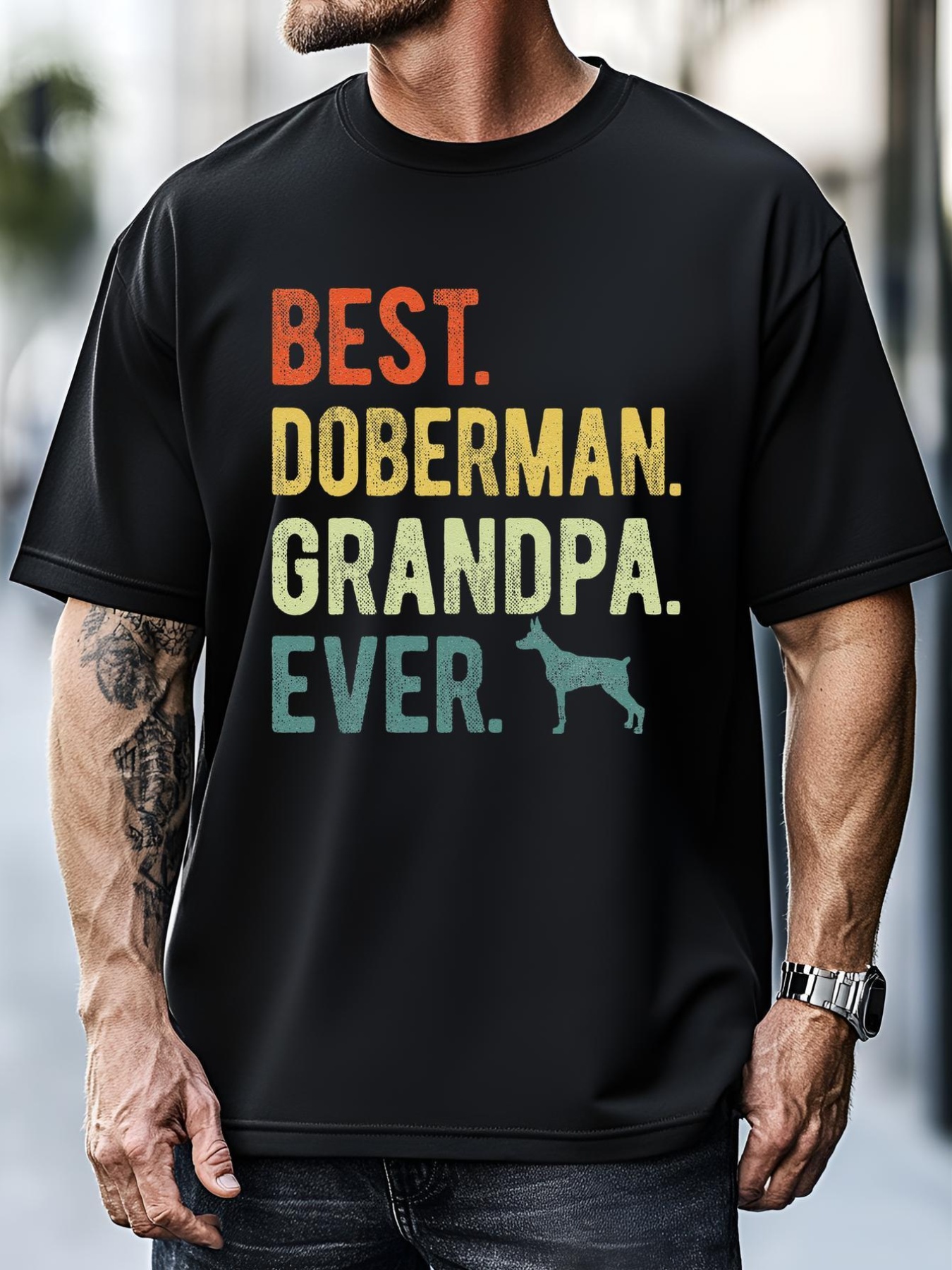Unisex Best Doberman Grandpa Ever Dog Lovers Fathers Day T-Shirt