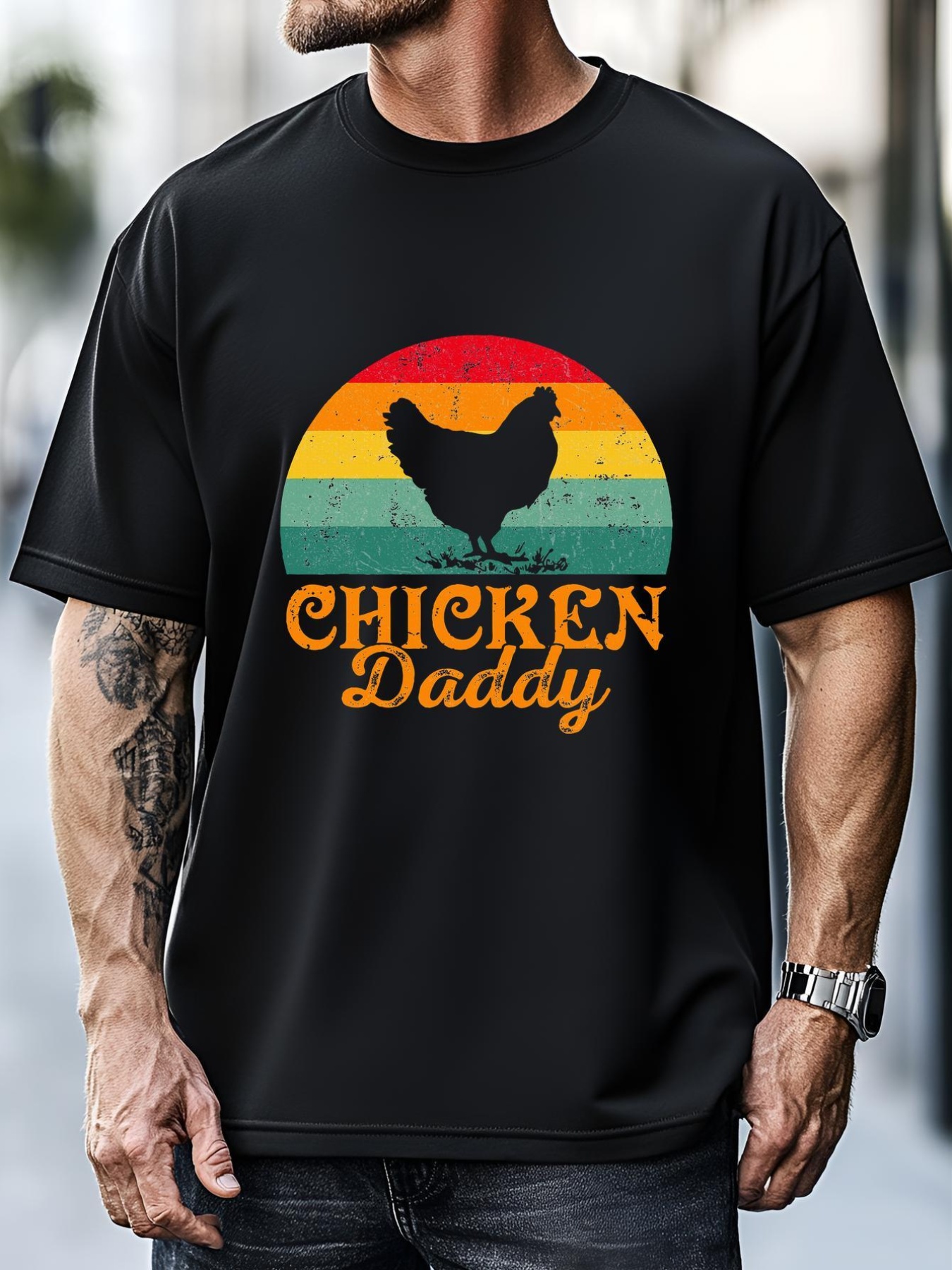 Unisex Chicken Daddy Poultry Farmer FatherS Day T-Shirt