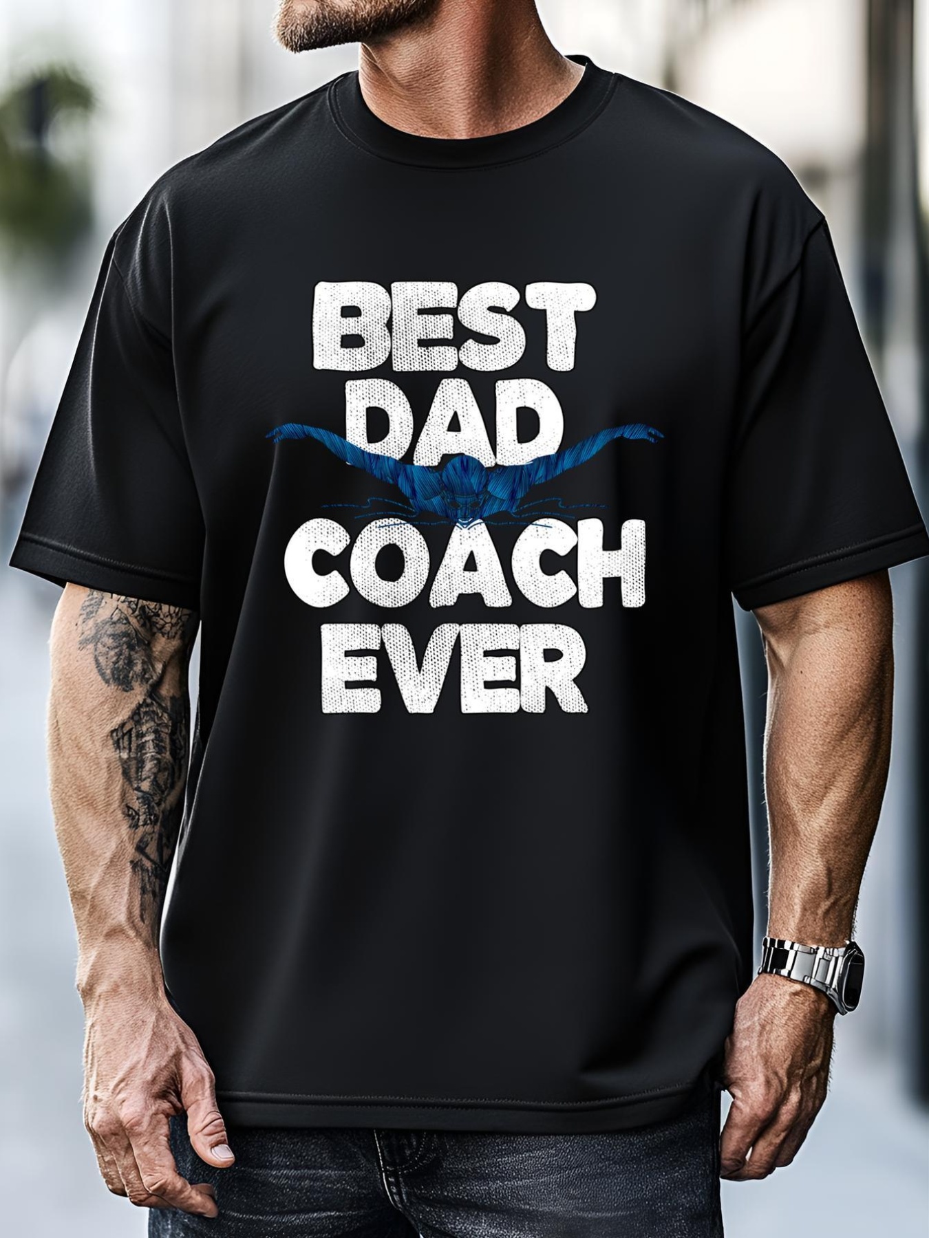 Unisex Best Swim Coach Dad Swimming Coach Father Gift T-Shirt