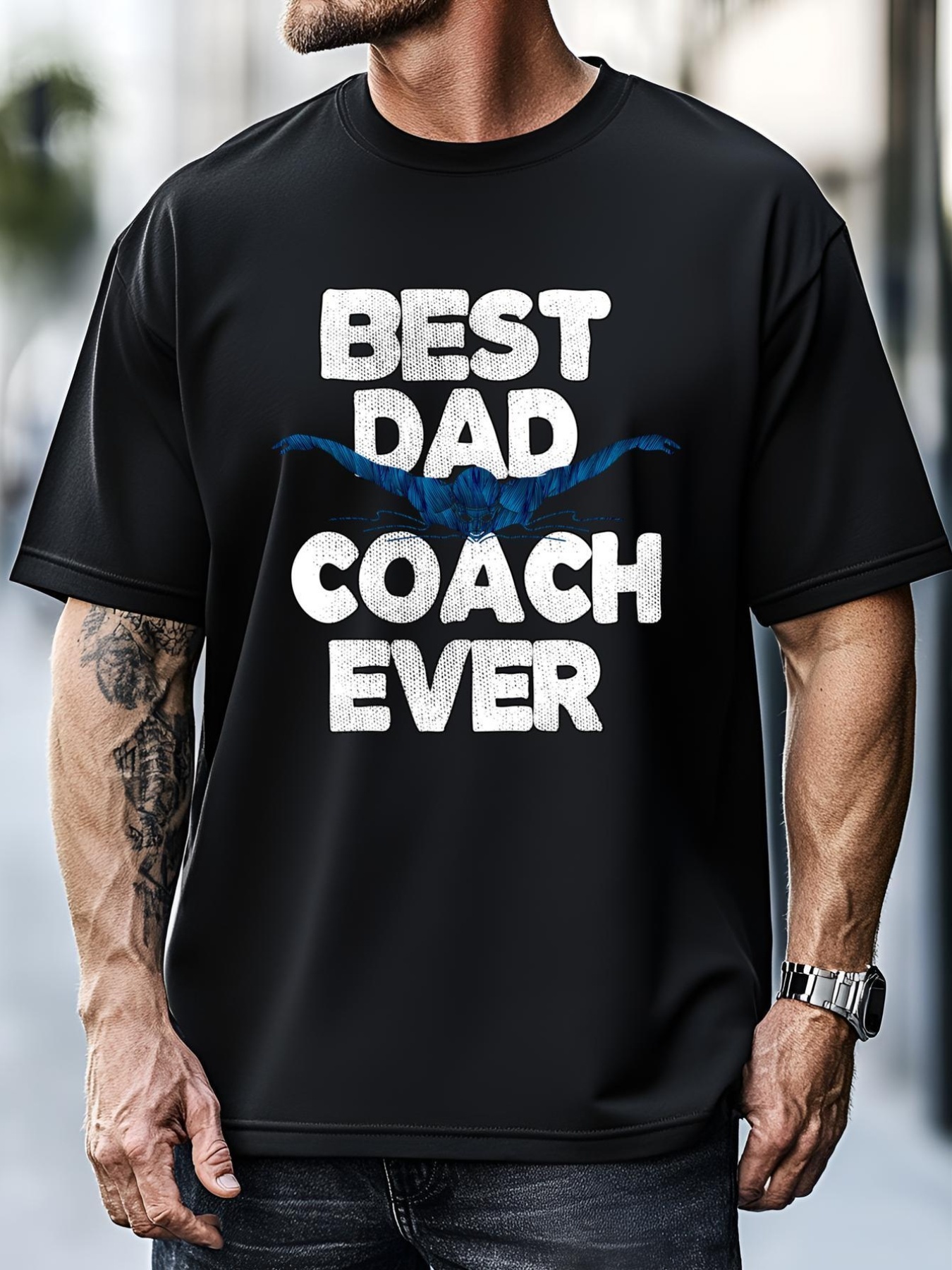 Unisex Best Swim Coach Dad Swimming Coach Father Gift T-Shirt