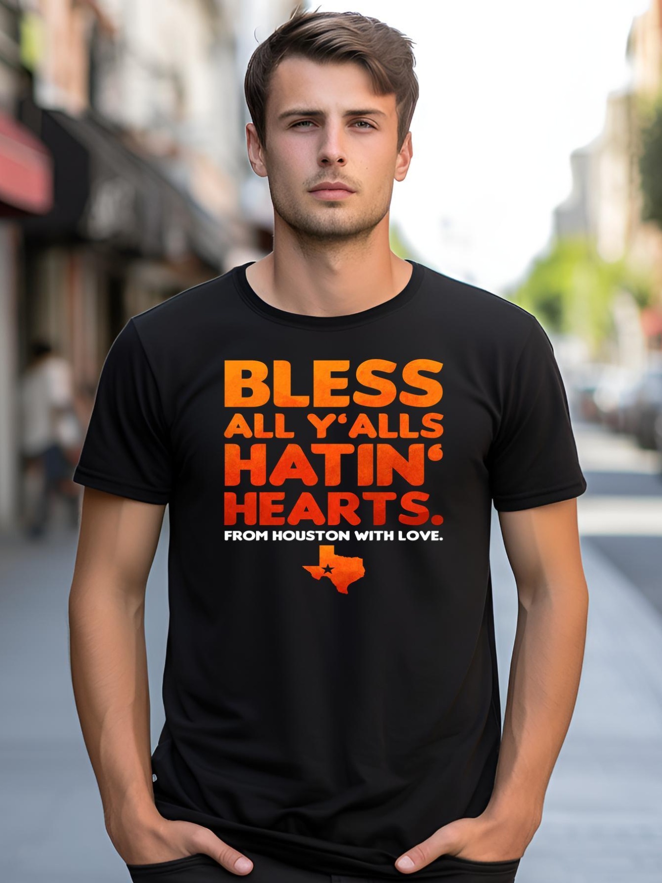 Unisex Houston Baseball Bless All Y'alls Hatin' Hearts With Love shirt  Graphic Tee