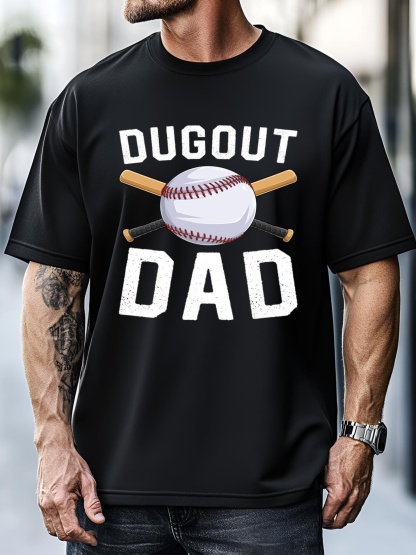Unisex Dugout Dad Baseball Daddy Funny Baseball FatherS Day Gift T-Shirt