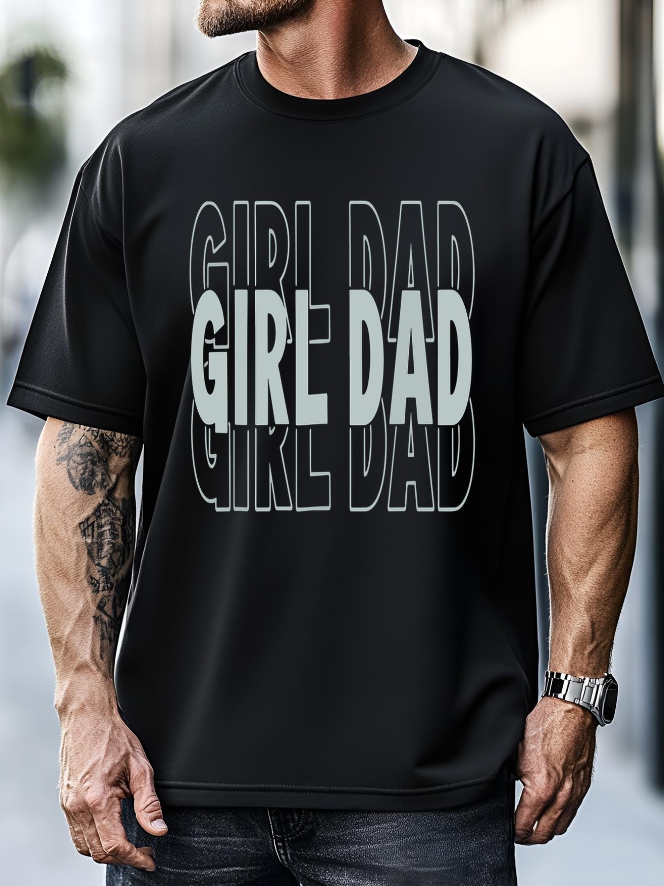 Unisex Girl Dad Funny Fathers Day T-Shirt