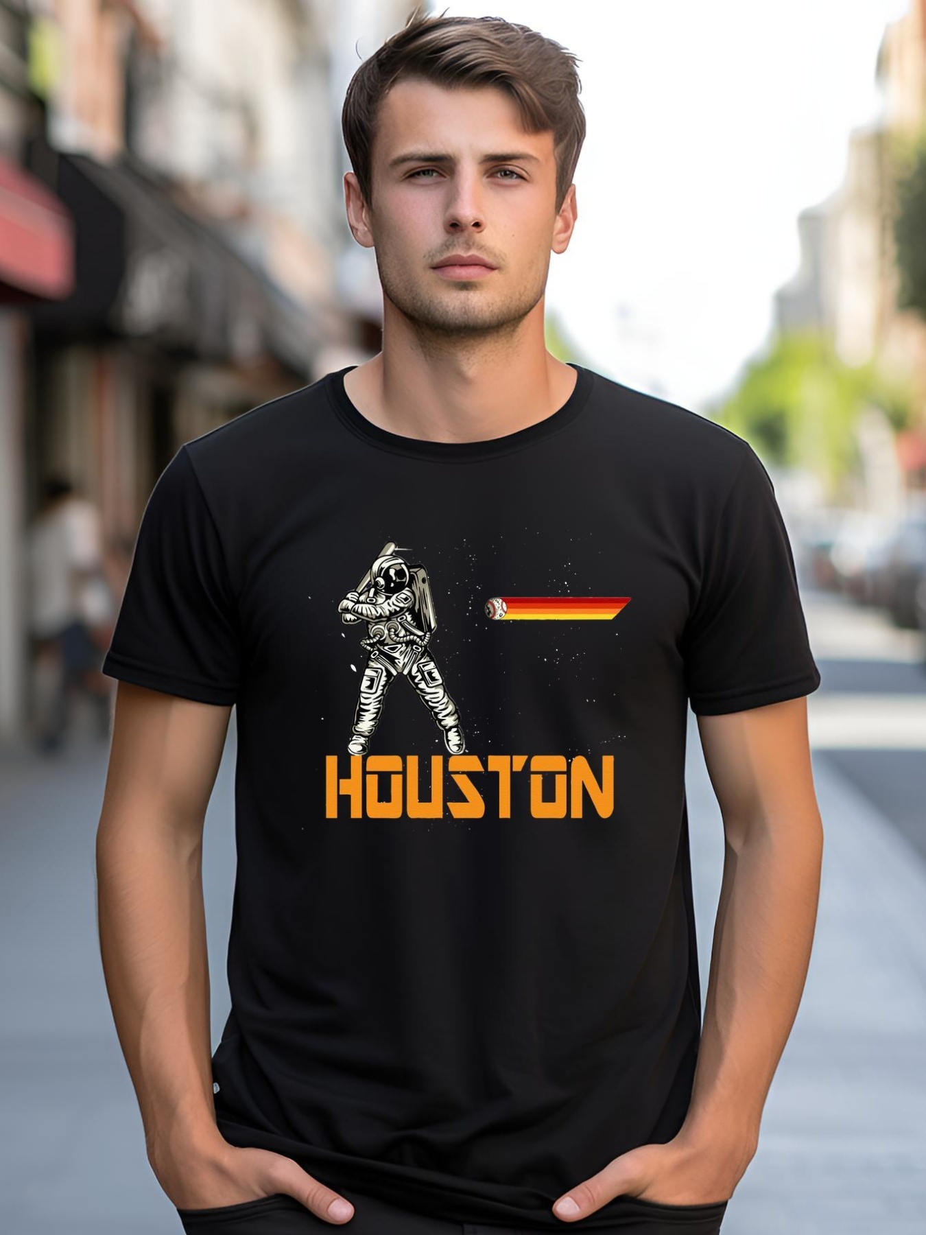 Unisex Houston Baseball a Space City Baseball and Vintage Astronaut shirt  Graphic Tee