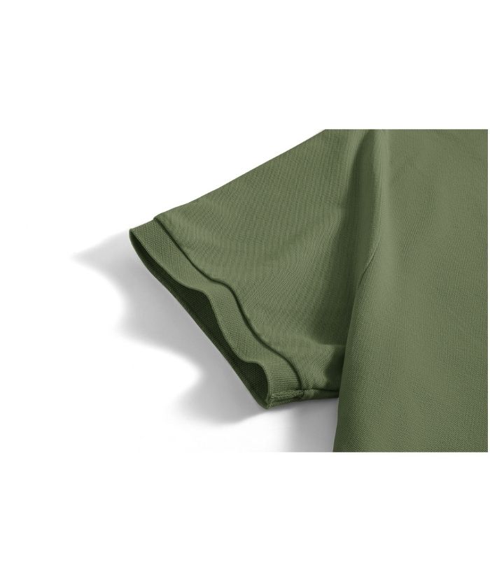 Men's Button Up Dri Fit Solid Color Polo Shirt