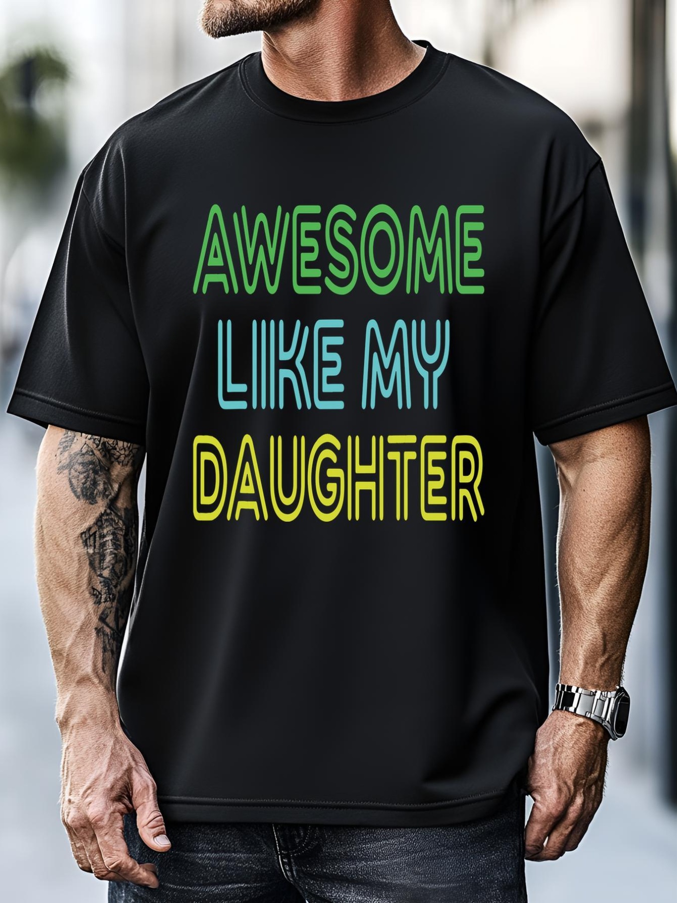 Unisex Awesome Like My Daughter  Gift Funny Father's Day T-Shirt