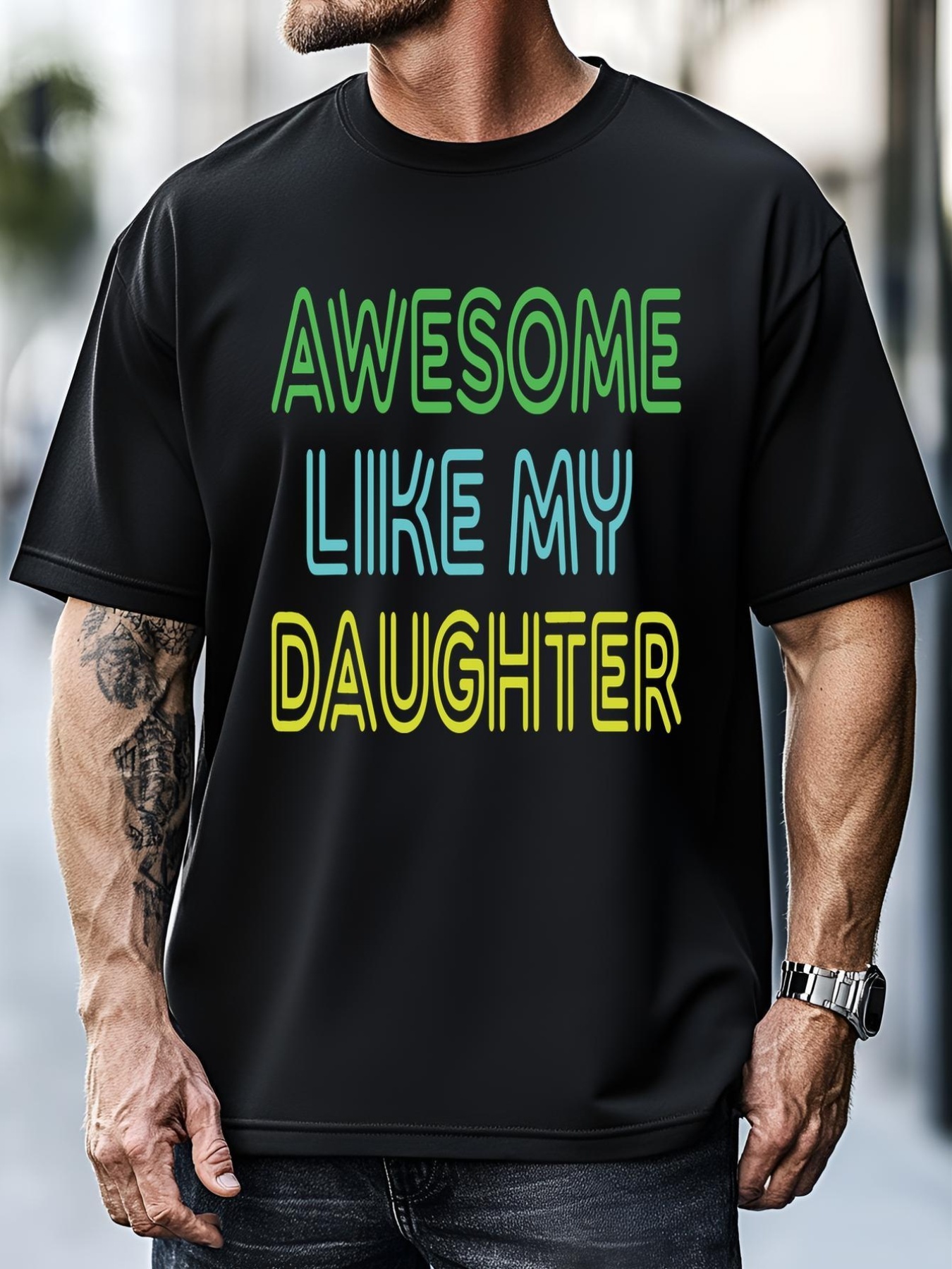 Unisex Awesome Like My Daughter  Gift Funny Father's Day T-Shirt