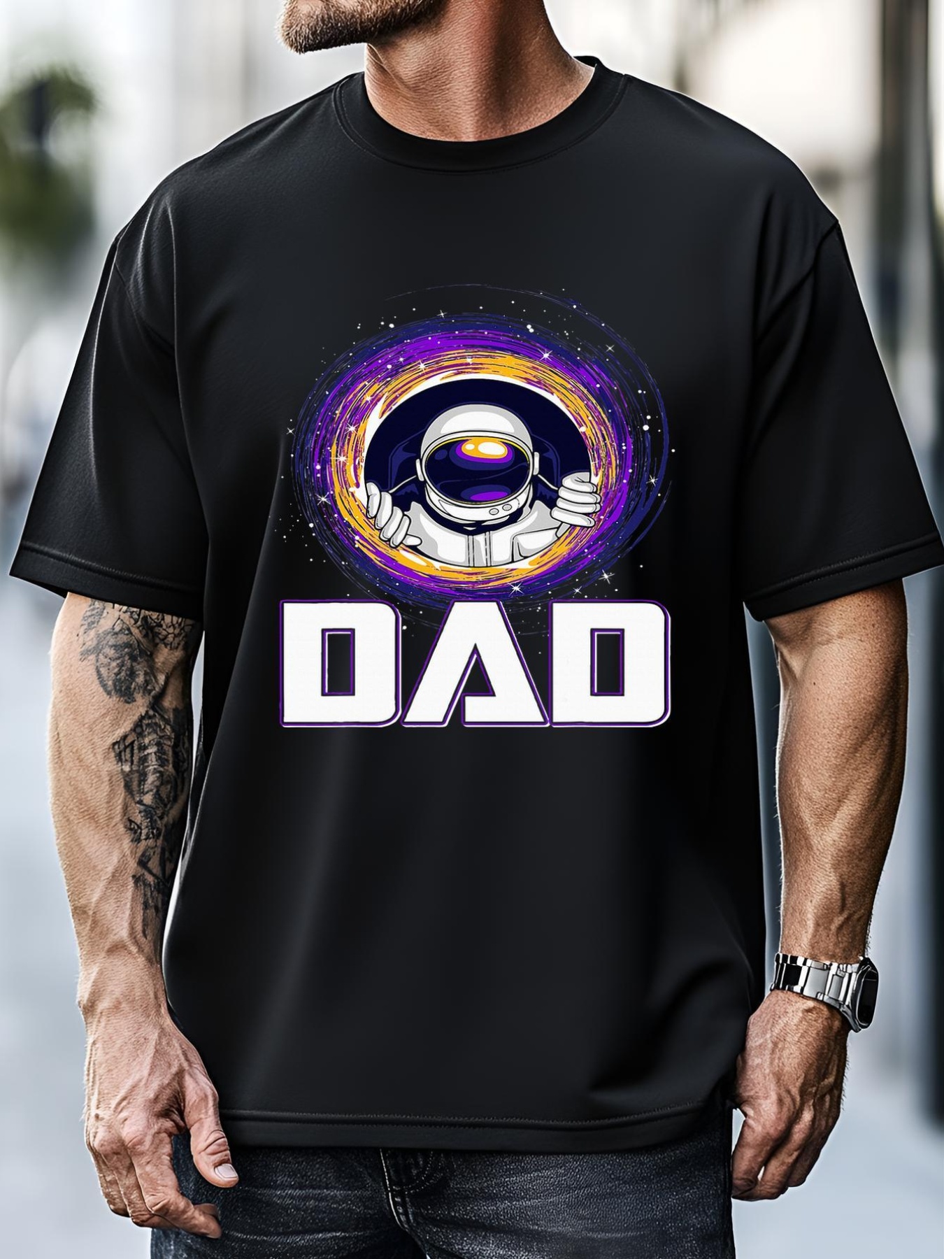 Unisex Astronaut Dad Outer Space Lover Fathers Day T-Shirt
