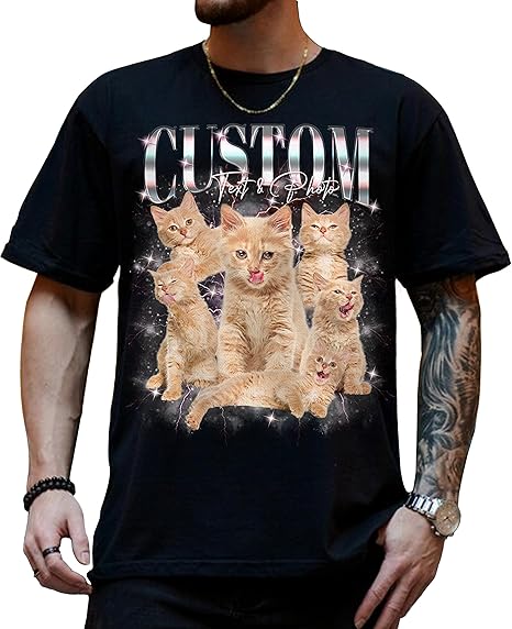 Unisex Custom Photo Bootleg 100% Cotton Graphic Tee