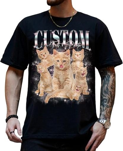 Unisex Custom Photo Bootleg 100% Cotton Graphic Tee