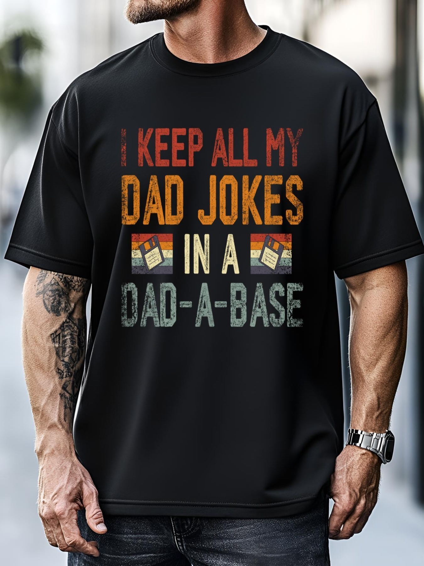 Unisex Vintage I Keep All My Dad Jokes In A Dad A Base Fathers Day Gift T-Shirt