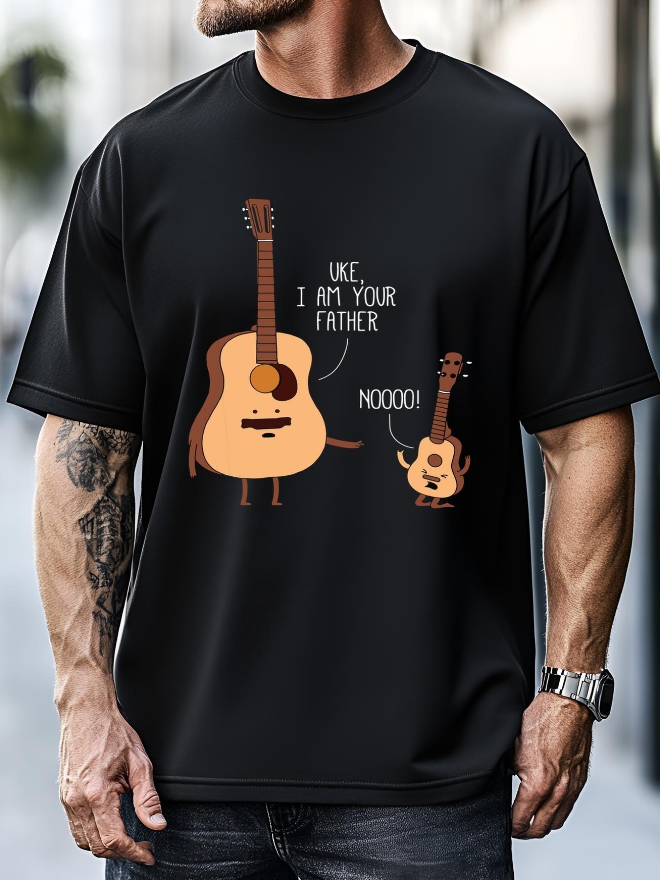 Unisex Uke I Am Your Father Ukulele Guitar Music T-Shirt