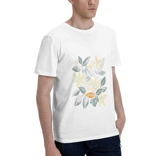 Men's Floral Printed 100% Cotton T-Shirt-pod4team