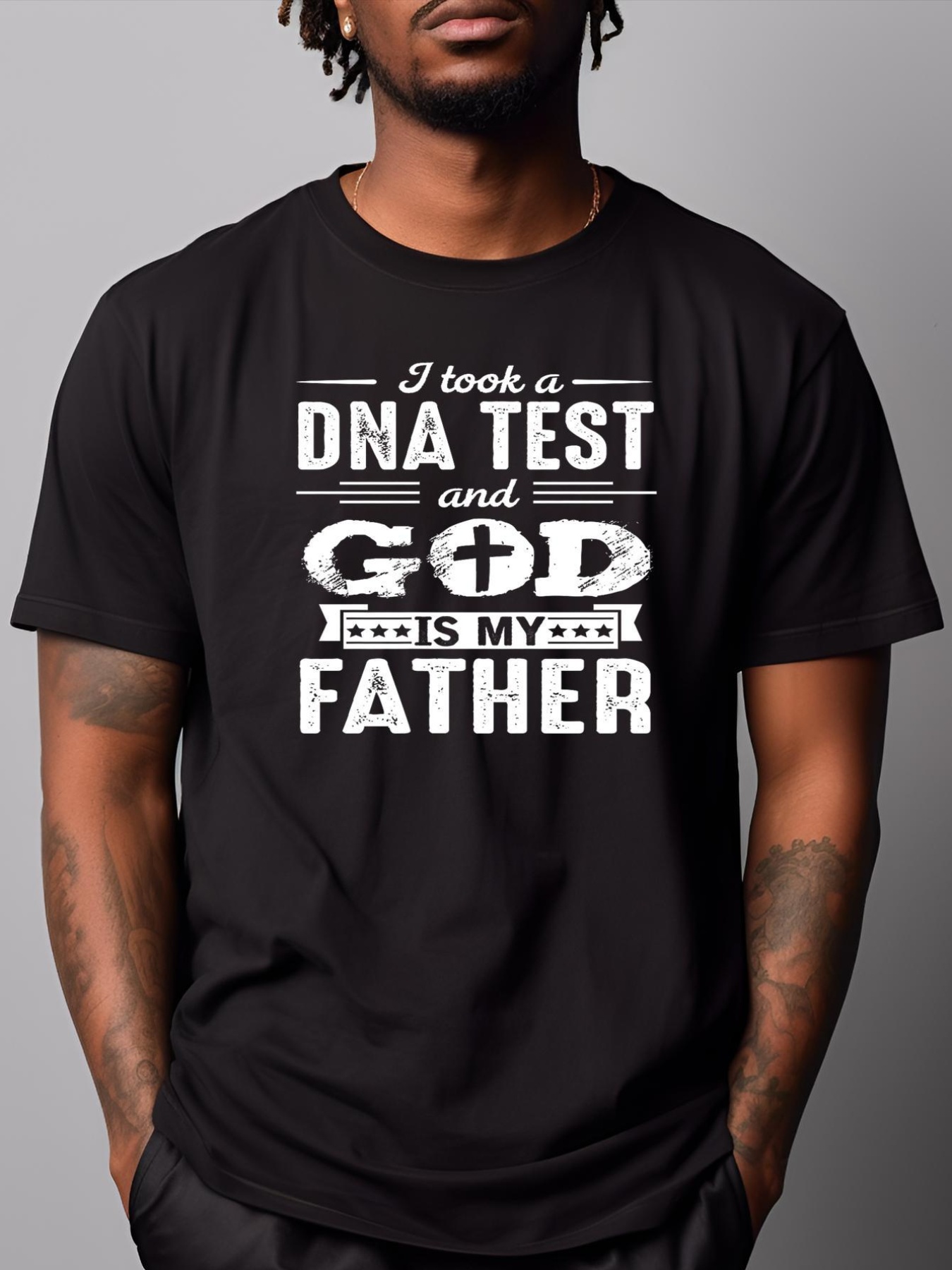 Unisex I Took A Dna Test And God Is My Father Design Christian T-Shirt
