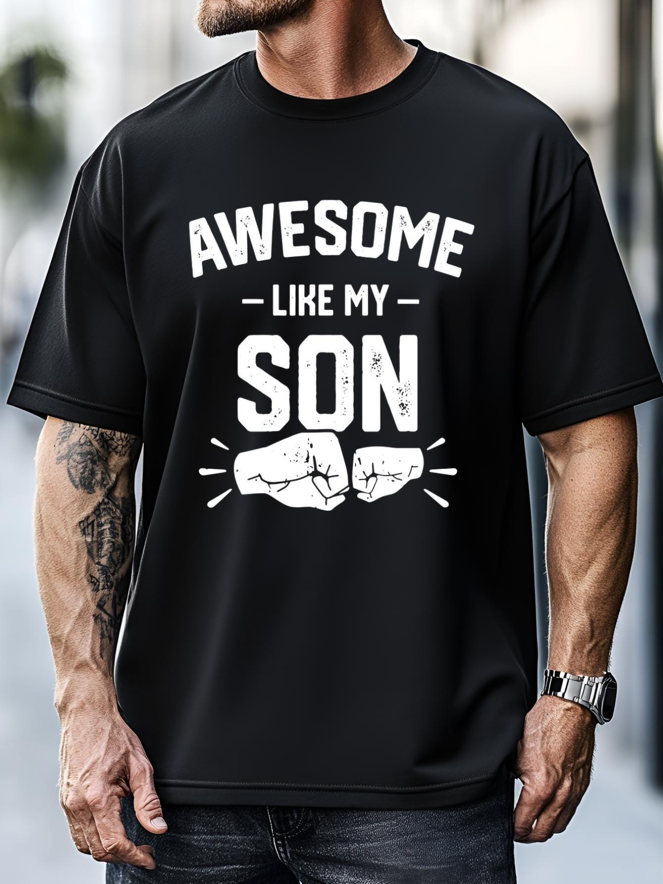 Unisex AWESOME LIKE MY SON Funny Father's Day T-Shirt