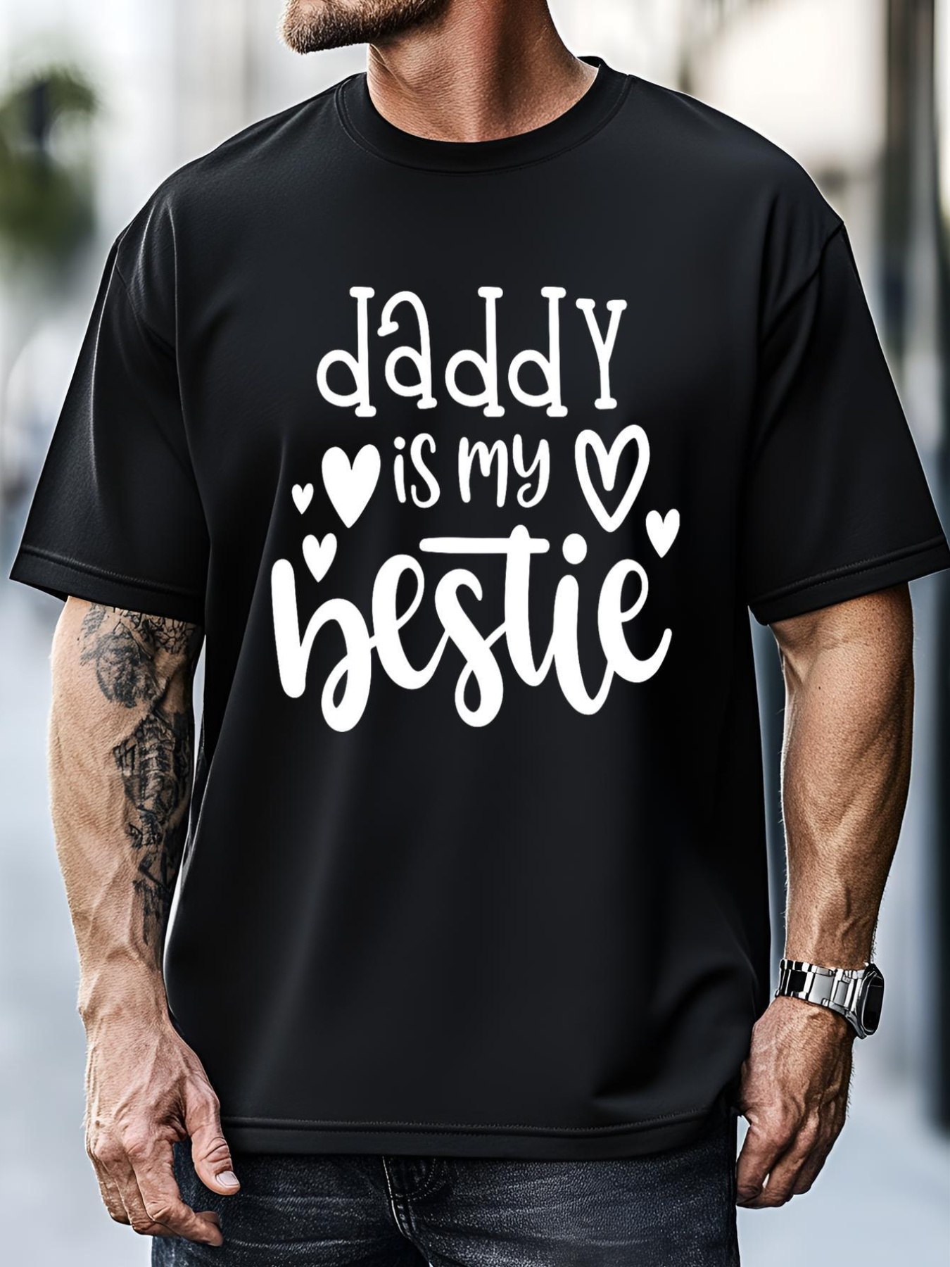 Unisex Daddy Is My Bestie Girl FatherS Day T-Shirt
