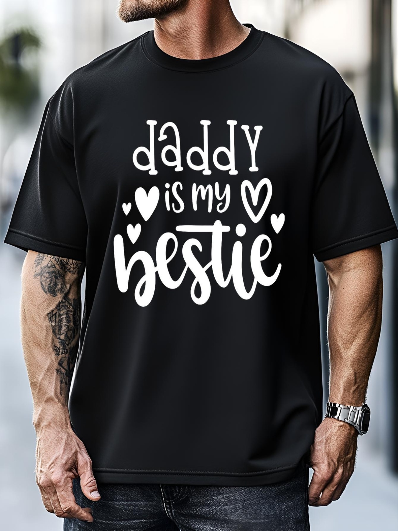 Unisex Daddy Is My Bestie Girl FatherS Day T-Shirt