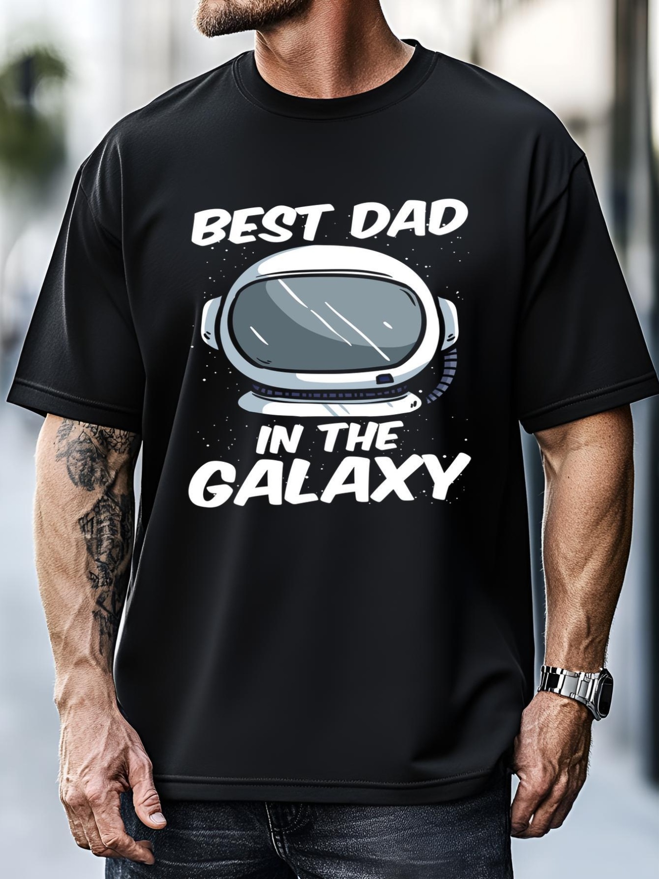 Unisex Best Dad In The Galaxy Space Astronaut Father's Day Graphic Great Gift T-Shirt