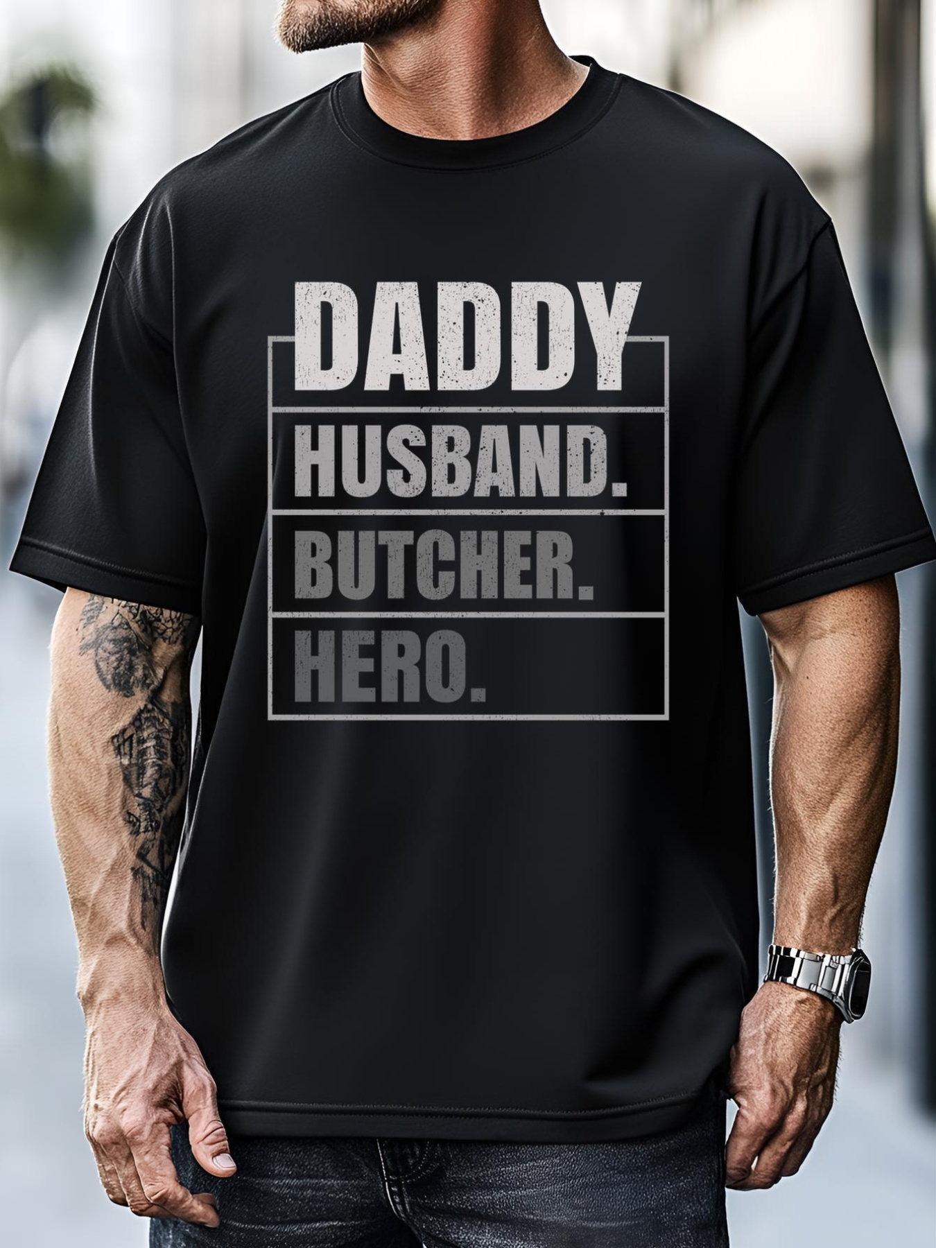 Unisex Daddy Husband Butcher Hero Fathers Day Meaningful Gift T-Shirt