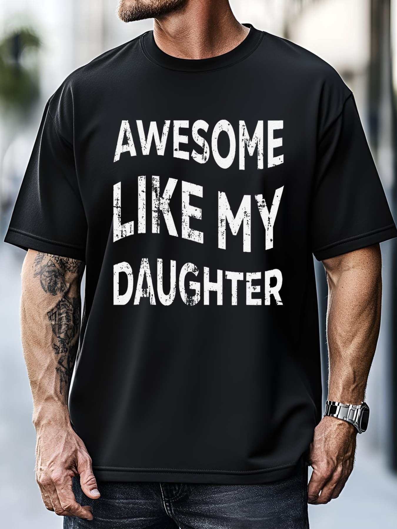 Unisex Awesome Like My Daughter FatherS Day Man Funny Gift T-Shirt