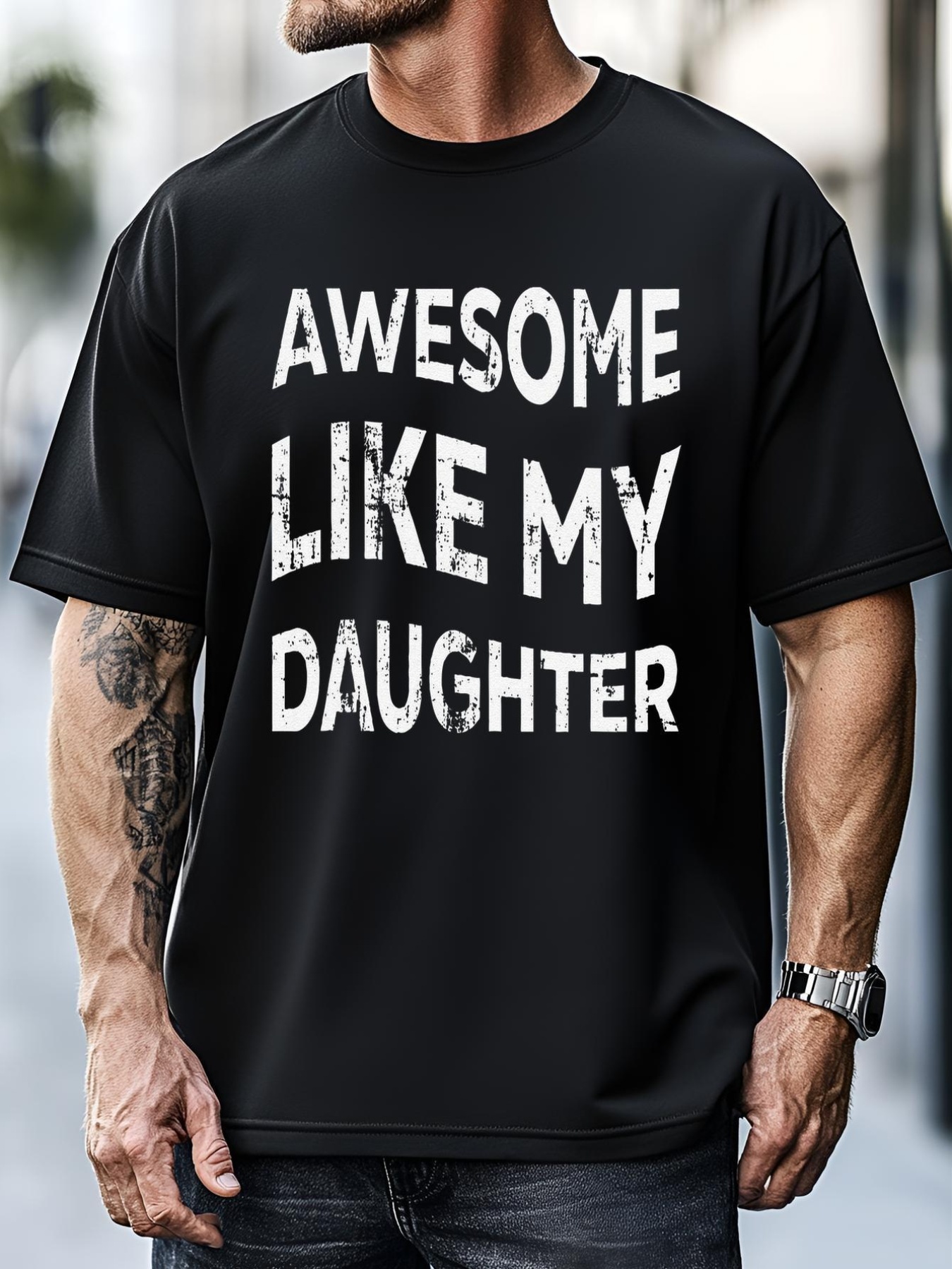 Unisex Awesome Like My Daughter FatherS Day Man Funny Gift T-Shirt