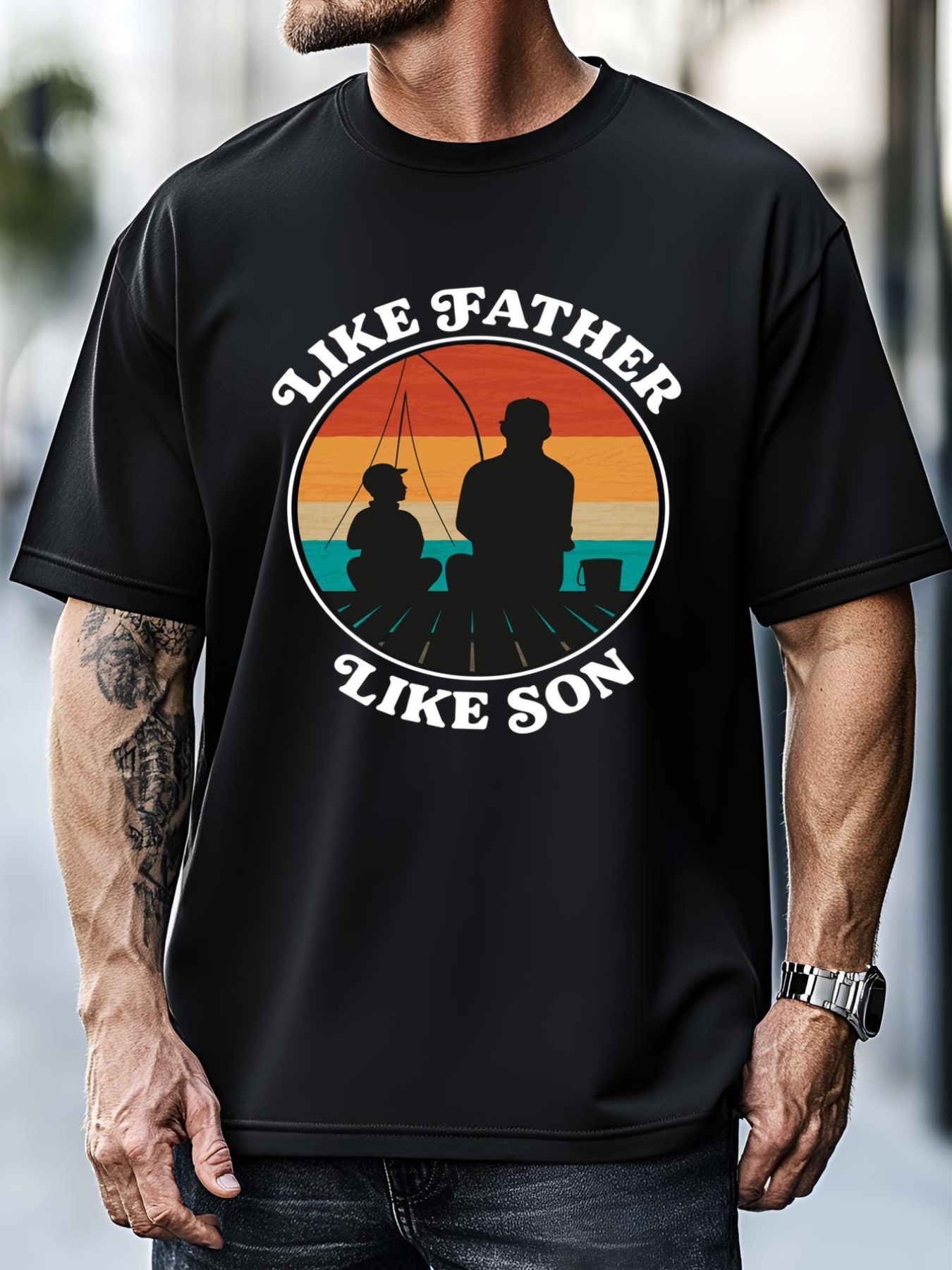 Unisex Like Father Like Son Gift Family Fishing Trip Cute Gift T-Shirt