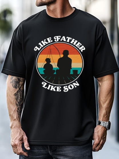 Unisex Like Father Like Son Gift Family Fishing Trip Cute Gift T-Shirt