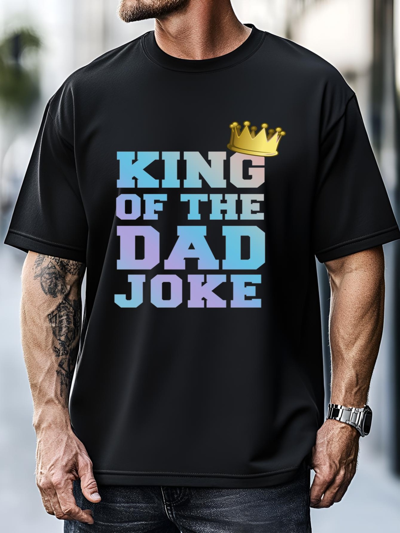 Unisex King Of The Dad Jokes Funny Fathers Day Gift T-Shirt