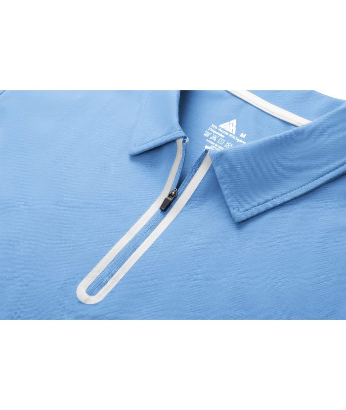 Men's 1/4 Zipper Solid Color Golf Polo Shirt