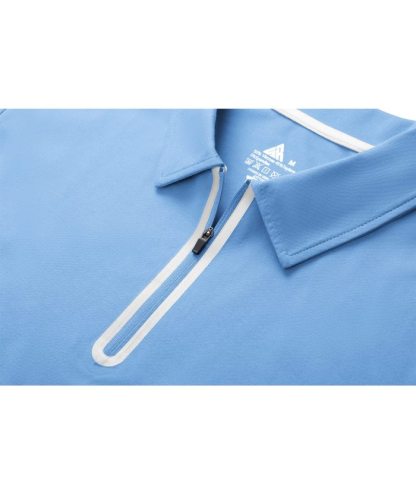 Men's 1/4 Zipper Solid Color Golf Polo Shirt