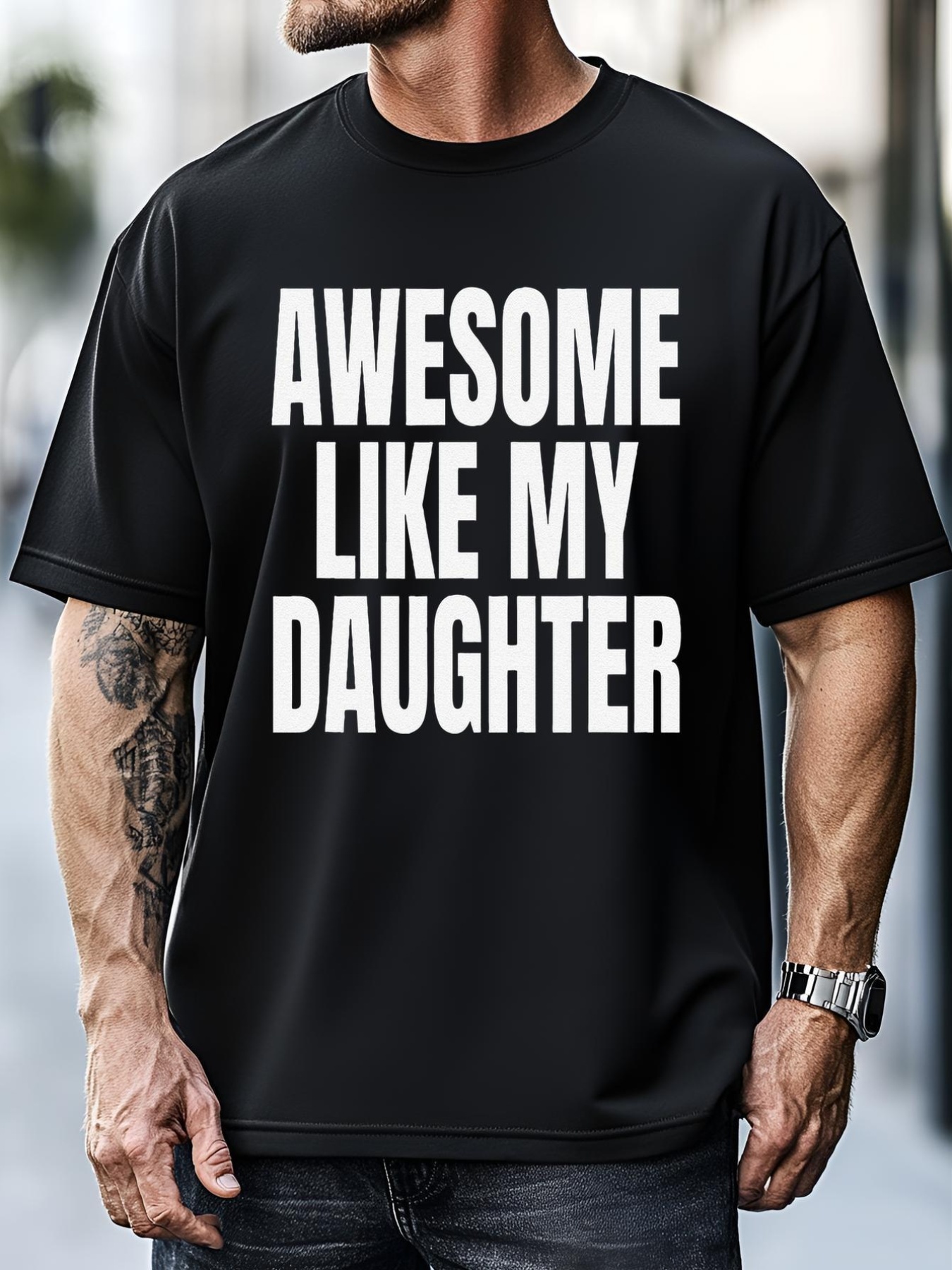 Unisex Awesome Like My Daughter FatherS Day Gift Dad T-Shirt