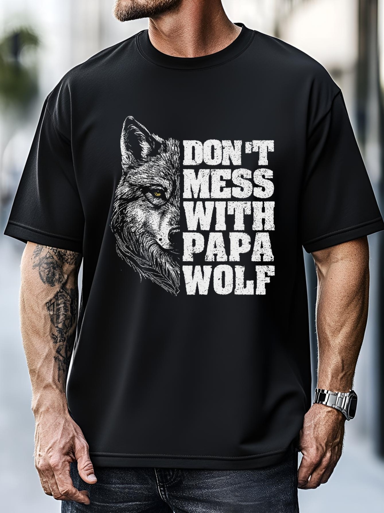 Unisex DonT Mess With Papa Wolf Dad For FatherS Day T-Shirt